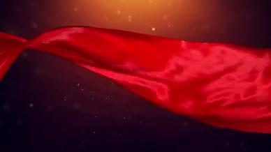 带透明通道多组红色绸缎飞舞开场后期素材视频的预览图